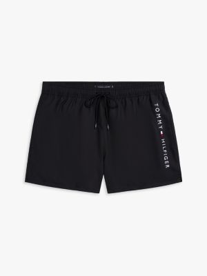 black original drawstring short swim shorts for men tommy hilfiger