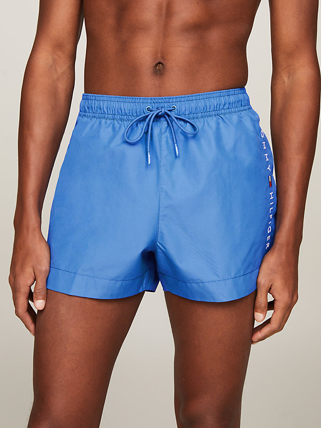 blue original drawstring short length swim shorts for men tommy hilfiger