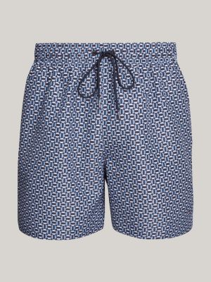 black print drawstring mid length swim shorts for men tommy hilfiger