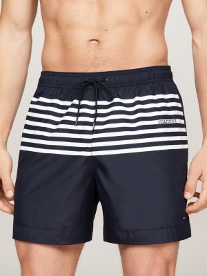 short de bain mi-long à motif et cordon bleu pour hommes tommy hilfiger