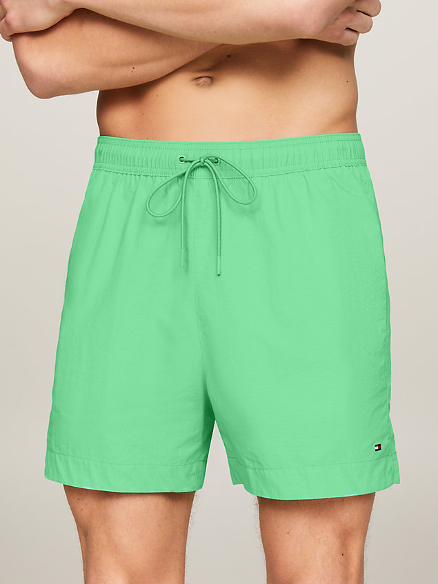 green th essential drawstring mid length swim shorts for men tommy hilfiger