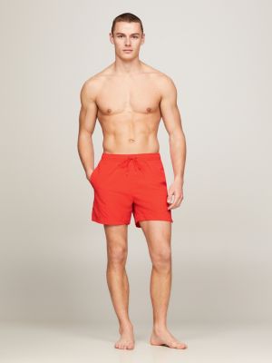 TH Essential Drawstring Mid Length Swim Shorts, Red