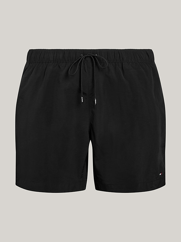 black plus th essential drawstring mid length swim shorts for men tommy hilfiger