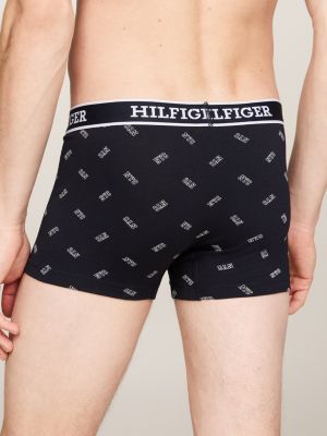 3-Pack Hilfiger Monotype Logo Waistband Trunks | Blue | Tommy Hilfiger