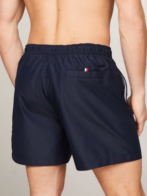 blue hilfiger logo mid length swim shorts for men tommy hilfiger