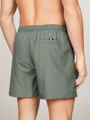 green hilfiger logo mid length swim shorts for men tommy hilfiger