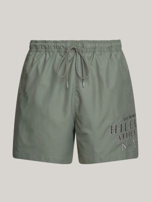 green hilfiger logo mid length swim shorts for men tommy hilfiger