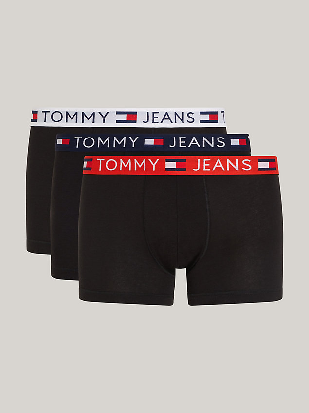 orange 3-pack essential logo waistband trunks for men tommy jeans