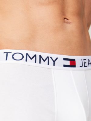 3 pack boxer essential con bandierina arancione da uomini tommy jeans