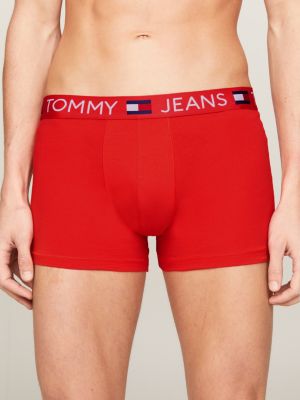 3 pack boxer essential con bandierina arancione da uomini tommy jeans