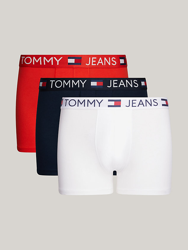 orange 3-pack essential flag trunks for men tommy jeans