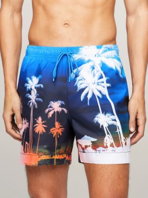 Essential Print Mid Length Swim Trunks | White | Tommy Hilfiger