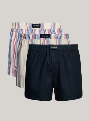 Tommy Hilfiger Men's Underwear Woven Boxers, Blue Ocean Beach Chair Print,  S at  Men's Clothing store