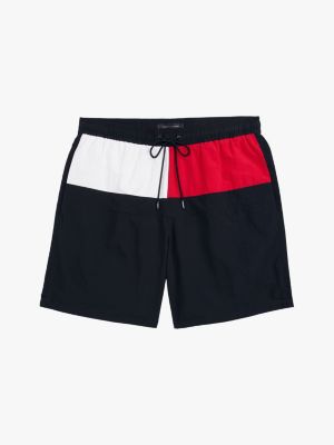 multi hilfiger flag long length swim shorts for men tommy hilfiger