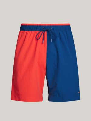 costume shorts lungo color block blu da uomini tommy hilfiger