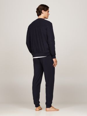 blau original fleece-loungewear in geschenkbox für herren - tommy hilfiger