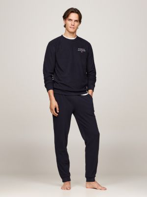 blau original fleece-loungewear in geschenkbox für herren - tommy hilfiger