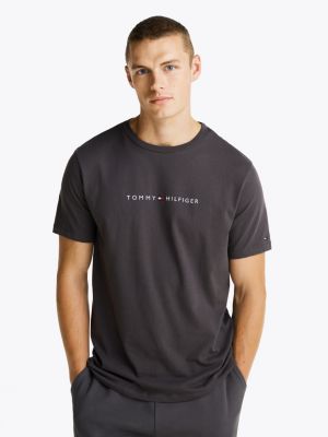 t-shirt lounge original con logo grey da uomini tommy hilfiger