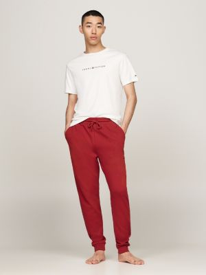 white th original logo lounge t-shirt for men tommy hilfiger