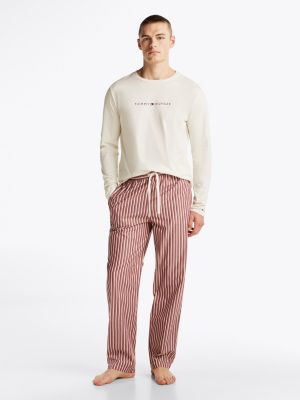 wit original longsleeve lounge-t-shirt voor heren - tommy hilfiger
