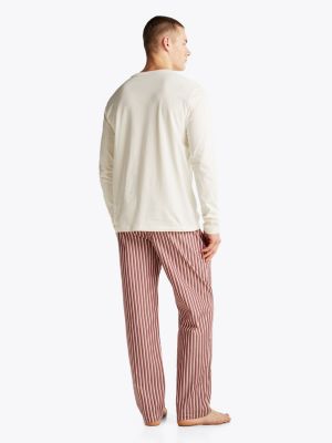 wit original longsleeve lounge-t-shirt voor heren - tommy hilfiger