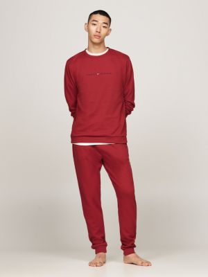 red th original lounge sweatshirt for men tommy hilfiger