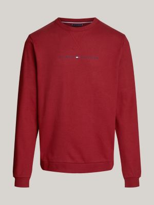 felpa lounge original con logo rosso da uomini tommy hilfiger