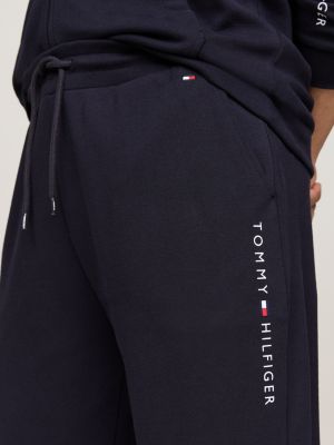 joggers lounge original con logo blu da uomini tommy hilfiger