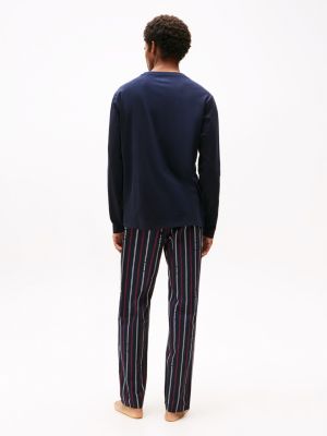 braun hilfiger monotype gewebter pyjama mit print für herren - tommy hilfiger