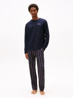 braun hilfiger monotype gewebter pyjama mit print für herren - tommy hilfiger