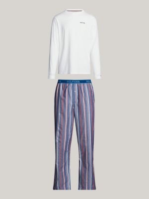orange hilfiger monotype geweven pyjamaset met print voor heren - tommy hilfiger