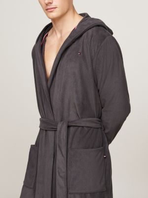 Hilfiger Monotype Hooded Bathrobe Gift Set Grey Tommy Hilfiger