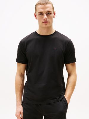 black slim fit lounge-t-shirt für herren - tommy hilfiger