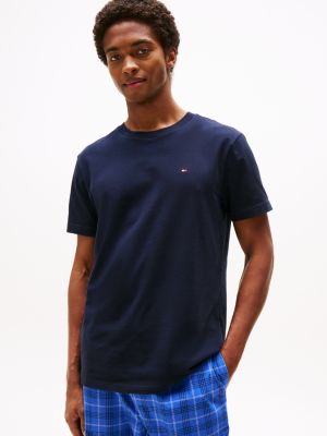 blue t-shirt o wąskim kroju dla mężczyźni - tommy hilfiger