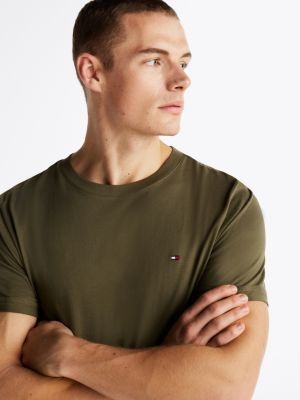 t-shirt d'intérieur ajusté vert pour hommes tommy hilfiger