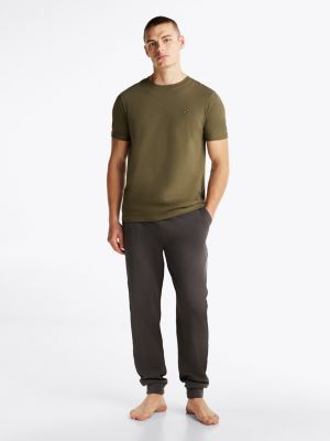 t-shirt lounge slim fit verde da uomini tommy hilfiger