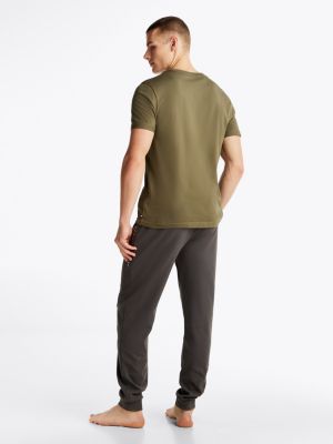 grün slim fit lounge-t-shirt für herren - tommy hilfiger