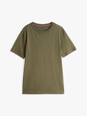 t-shirt lounge slim fit verde da uomini tommy hilfiger