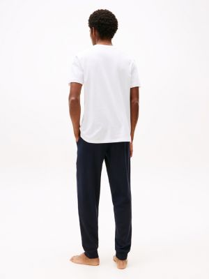 white slim lounge t-shirt for men tommy hilfiger