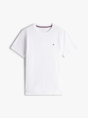 wit slim fit lounge-t-shirt voor heren - tommy hilfiger