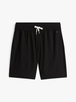 black regular lounge shorts for men tommy hilfiger