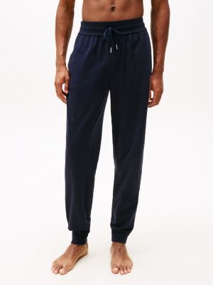 joggers lounge con elastico alla caviglia blu da uomini tommy hilfiger