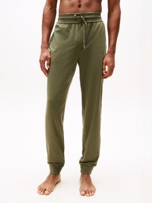 green cuffed lounge joggers for men tommy hilfiger