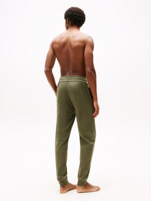 green essential drawstring lounge joggers for men tommy hilfiger