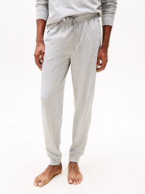 grey essential drawstring lounge joggers for men tommy hilfiger