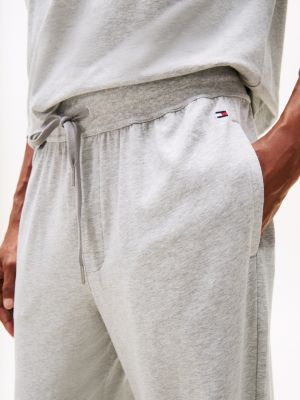 grey essential drawstring lounge joggers for men tommy hilfiger