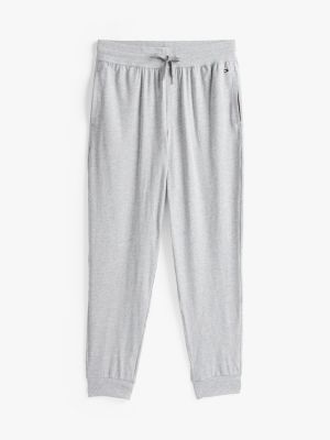 grey essential drawstring lounge joggers for men tommy hilfiger