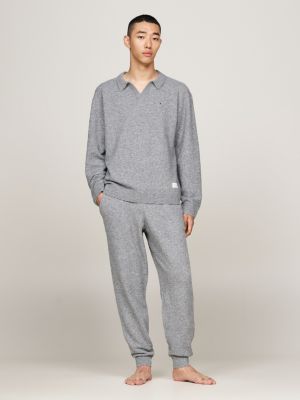 pullover lounge th established grigio da uomini tommy hilfiger