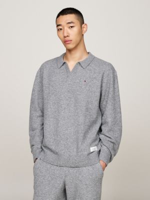 grey th established lounge-pullover mit wolle für herren - tommy hilfiger