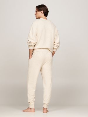 beige th established lounge-jogginghose mit wolle für herren - tommy hilfiger